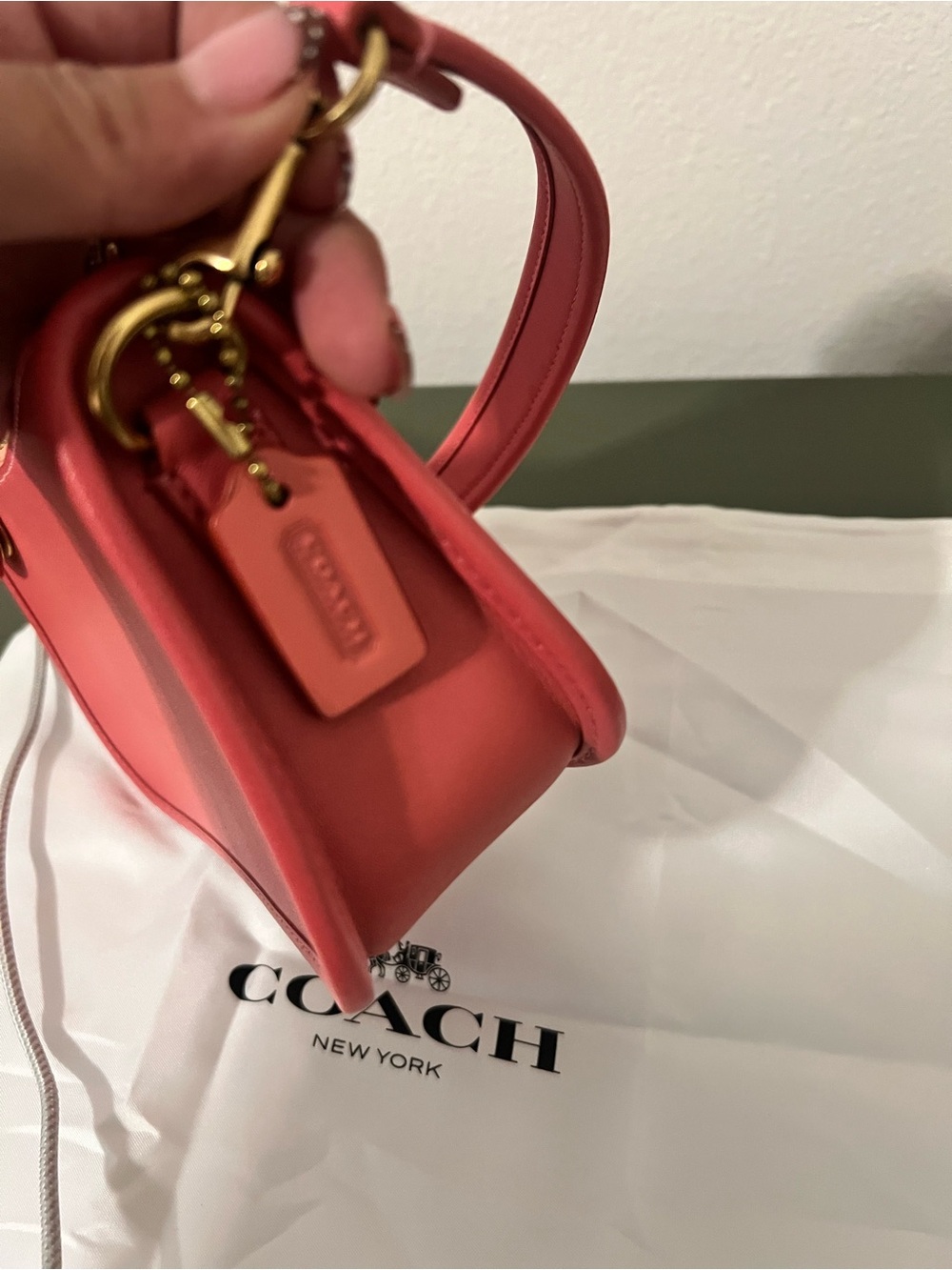 RARE Coach TAFFY Leather Swinger Shoulder Bag with Gold Hardware - Picture 4 of 10